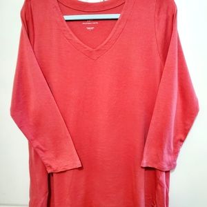 JJill 3/4 sleeve pima v-neck tshirt sz Large